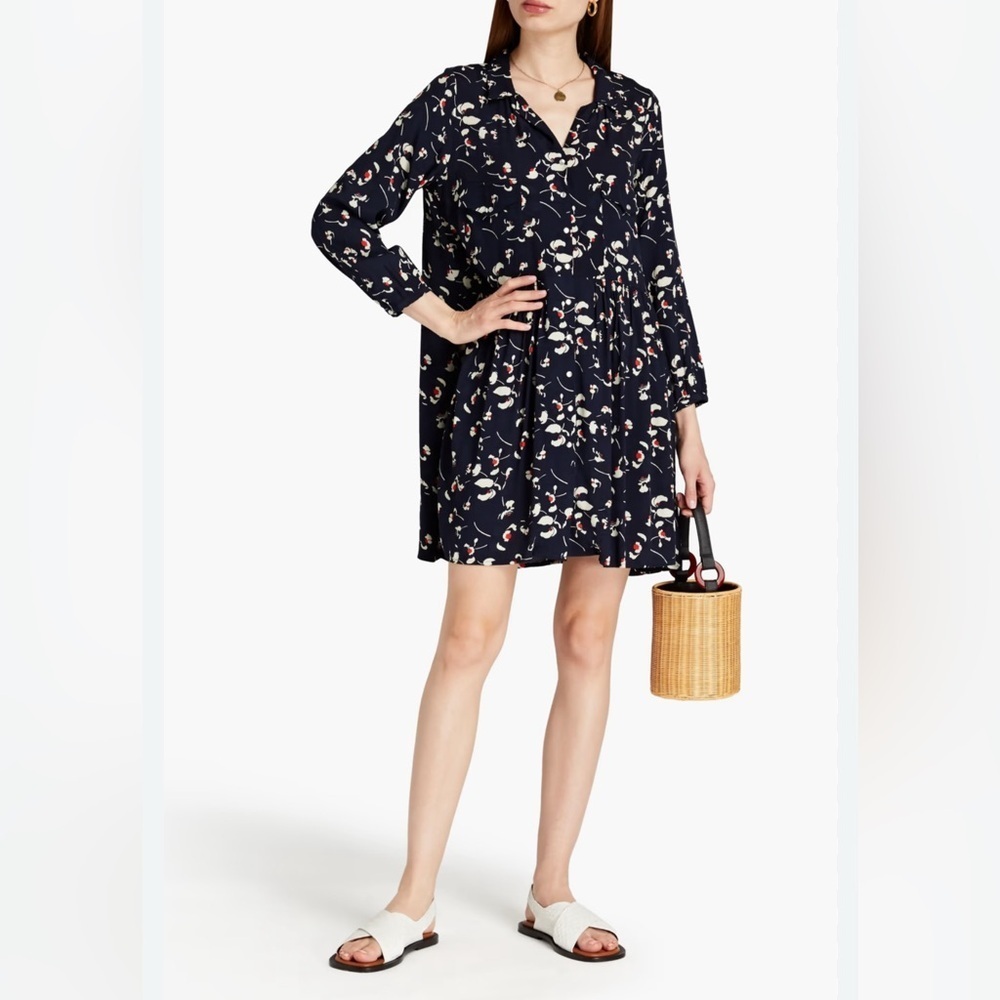 ba&sh Navy Floral Mini Dress